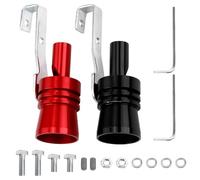 XIAQICA 2 Piezas Silbato de Escape Turbo en Aluminio Turbo Whistle Universal Silbato Turbo Sound XL para Coche para Todos Los Sistemas de Escape Automóviles (Rojo y Negro）