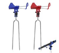 XIAQICA 2 Piezas Soporte Cañas de Pescar Acero Inoxidable Ajustable 360 ° Titular de la caña de Pescar Soporte Caña de Pescar Se Puede Desmontar (Rojo, Azul)