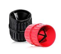 XIAQICA 2 Piezas Tubos Desbarbado Desbarbadora Máquina Cobre Desbarbador Plástico Universal Tubos para Interior Exterior Interna Escariador Cónico Universal Cortadores Tubería 5mm-38mm(Negro, Rojo)