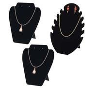 XIAQICA 3 Expositores para Collar de Terciopelo Pendientes Negro Soporte de Exhibición de Collar Soporte de Exhibición de Joyería con Retrato de Busto/llama para Collares Pulsera Colgantes