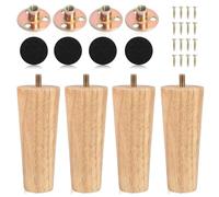 XIAQICA 4ps Patas Muebles 15 cm Patas para Muebles Patas para Mesas Patas Mesa con Placa de Montaje, Almohadillas Antideslizantes y Tornillos Adecuado para Muebles