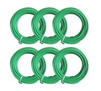 XIAQICA 6 Piezas Alambre Plastificado 3,5mm x 20m Cuerda de Alambre Verde Lazos de Torcedura, Alambre para Plantas Lazos para Atar Rosales Trepadores y Soporte de Plantas en el Jardín