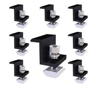 XIAQICA 8pcs Soporte de Módulo Solar Soporte de Panel Solar 30 mm Accesorio de Abrazadera de Extremo Solar Ajustable Aleación de Aluminio Adecuado para Autocaravanas, Techos (Negro)