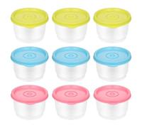 XIAQICA 9 Piezas Redondo Recipiente de Almacenamiento 150 ml Plásticos Pequeños Reutilizables para Comida Sin BPA Contenedores Herméticos Sellados con Tapa para Microondas, Horno, Lavavajillas
