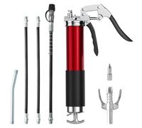 XIAQICA Engrasadora Manual 8000PSI Bomba de Engrase Manual con Acoplador Manguera Flexible Tubo Metálico y Boquilla, Engrasadores para Cartuchos de 400g