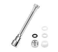 XIAQICA Extensor Grifo Cocina de Acero Inoxidable 31cm Extensora Aireador con Rotación 360° Dos Modos de Pulverización Grifo Rociador Boquilla con Adaptador y Junta Estanca Flexible para cocina baño