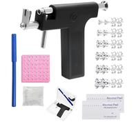 XIAQICA Pistola Pendientes Oreja Pistola Piercing con 98 Perforadora Pistola + 6 Pendientes Pistola Perforadora Acero Inoxidable + 20 Limpieza de Tabletas, Kit Piercing para Niñas y Hombres