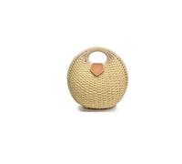 XIAQIQIFFF Bolso de Paja for Playa de Verano, Hecho a Mano, Tejido de ratán, for Mujer, for Viajes(Beige)