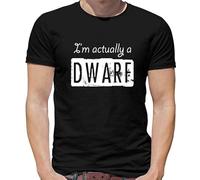 XIASHUN I'm Actually A Dwarf Mens T-Shirt - Mythology - Folklore - Fantasy - GNOME Crew Neck Unisex Short Sleeve T-Shirt S