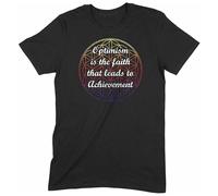 XIASHUN Optimism is The Faith That Leads Achievement Inspirational Slogan Crew Neck Unisex Short Sleeve T-Shirt XXXL