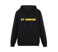 XIASHUN Ry Cooder Logo Hoody Unisex Ptinted Hoodies Long Sleeve Men's Hooded with Pocket Black XXXL