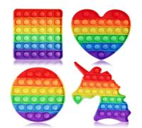 XIATIAN 4 Piezas Pop Fidget It Toys, Juguetes Antiestres Niños, Bubble Fidget, Push Bubble Sensory Explotar Burbujas Silicona, para Aliviar la Ansiedad, Juego Relajante Antiestrés