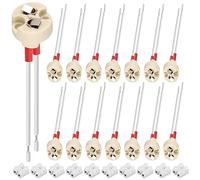 Xiatiaosann 15 piezas GU5.3 / G4 / G6.35 Portalámparas 0.75mm² Enchufe de luz LED 250V 2A Conector de base de cerámica 15cm Cable de silicona para LED, Bombilla MR16 / MR11 on conector de cable