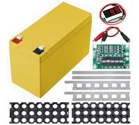 Xiatiaosann 18650 Li-Ion Battery Storage Box 12V 7A 18650 Holder DIY Battery Case for Power Supply with 3S 40A Battery Protection Board, Nickel Strip, 18650 Bracket, Charger Cable