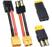 Xiatiaosann 2 pare Conector batería RC conector para Traxxas a conector macho hembra XT60 Adaptador para Traxxas a conector macho hembra XT60 Adaptador calibre12, para batería RC LiPo Autos RC