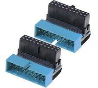 Xiatiaosann 2 PCS USB 3.0 19 20 Pines Macho a Hembra Adaptador de extensión para Placa Base Placa Base Abajo hacia Arriba Conector en ángulo de 90 Grados, ATX 19 Pines Macho a 19 Pines Hembra