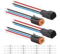Xiatiaosann 2 piezas Auto impermeable DT Series conector de cable eléctrico para Deutsch 4 pines 16 AWG macho y hembra cable para coche/camión/barco barra de luz LED con tubo termorretráctil