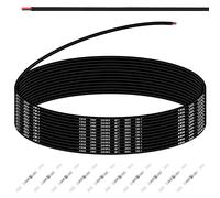 Xiatiaosann 24AWG 2 x 0,2 mm² Cable eléctrico Calibre 24 300V PVC 2 Conductor Trenzado Cobre estañado Cable eléctrico 10m Cable flexible para auto, Tira LED con 10 piezas Tubo termorretráctil