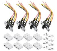 Xiatiaosann 4 Pcs Interruptor de palanca para ventilador de techo Interruptor direccional de montaje 18AWG 6A 125V / 3A 250V (ZE-209-22) Interruptor deslizante de repuesto con conector