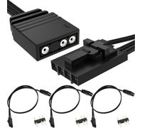 Xiatiaosann 4 Pin a 3 Pin RGB Cable Adaptador para Corsair RGB, 5V 3Pin ARGB Dispositivo Conector Cord, Iluminación Nodo CORE (10cm/3.94in, 3pcs)