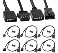 Xiatiaosann 4-Pin RGB Cable de Extensión a 4-Pin Male/Female Cable Adaptador 12v Para Tiras de LED, Ventiladores de Ordenador, Placas Base (0.98 Ft, 3 Cables Macho+3 Hembra) Con 6 pcs 4-Pin Male Pins