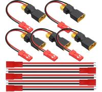 Xiatiaosann 5 piezas Conector XT60 macho a hembra con adaptador de batería en línea JST hembra, cable flexible JST macho de 2 pines, para dron, cuadricóptero y multicóptero con batería de litio RC