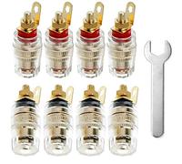 Xiatiaosann 8PCS 4mm Spina a banana Presa Binding Post Terminale Amplificatore Connettore Jack per Arduino, con 1 chiave inglese