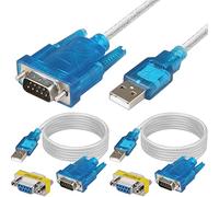 Xiatiaosann Adaptador USB a RS232, cable USB 2.0 a serie DB9 Adaptador macho de 9 pines con chipset Cable convertidor RS-232 Chipset, Windows 10 8 7, 2 piezas