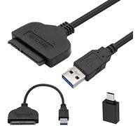 Xiatiaosann Cable adaptador SATA a USB para SSD HDD de 2,5 ", cable de conversión de controlador duro USB 3,0 a SATA III para disco duro y SSD de 2,5 pulgadas
