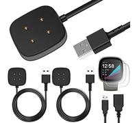 Xiatiaosann Cable cargador para Fitbit Versa 4/Sense 2/Versa 3/Sense, base de carga USB para Smartwatch, 2 PCS 3.3FT / 1M Cable de alimentación portátil para Health & Fitness Smartwatch