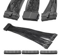 Xiatiaosann Cable divisor placa base ATX de alimentación de fuentede alimentación de 24 pines (20+4) para cable de extensión de placa base dual Cable adaptador en Y hembra a macho PSU de 1 pie 18 AWG