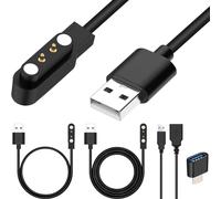 Xiatiaosann Cargador magnético para YAMAY SW022 para AGPTEK LW11 para Ticwatch GTX, para Xiaomi Haylou Solar LS05/RT LS05S, Cable de carga USB de 2 pines y 4 mm para reloj inteligente, 2 piezas