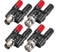 Xiatiaosann - Enchufe macho hembra BNC de 4 piezas a 2 x 4 mm, conector hembra tipo banana doble, poste de enlace, conector divisor coaxial coaxial RF, adaptador BNC banana para osciloscopio