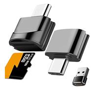 Xiatiaosann Lector de tarjetas USB C a Micro SD TF, tipo C a Micro SD OTG Adaptador de lector de memoria inteligente compatible para teléfono para Android, con adaptador tipo C a USB (2 piezas)