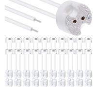 Xiatiaosann LED MR16 GU5.3 Enchufe, 20 piezas Bombilla de lámpara halógena Conector de cerámica Adaptador de cable MR11 G4, Convertidor de enchufe de base de soporte CFL incandescente