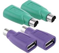 Xiatiaosann PS/2 a USB A Adaptador Macho a Hembra Adaptador de Teclado PS2 Jack a USB A Enchufe para Ratón y Teclado, 4 PCS