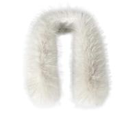 xiatty Cuello de piel sintética para mujer, ribete para capucha, repuesto para abrigo de invierno, parka, chaquetas unisex como piel real, suave y esponjosa, Blanco, 25.6"/65CM