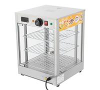 XIAYUHE Vitrina de mantenimiento del caliente,800W Comercial eléctrico con iluminación,Barra caliente de 3 pisos,Temperatura ajustable,Pantalla digital,Acero inoxidable