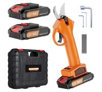 XIAZIR 30mm Tijeras de podar eléctricas, podadora sin cable para jardinería con 2 baterías recargables de 21V 2000mAh y juego de cuchillas de repuesto