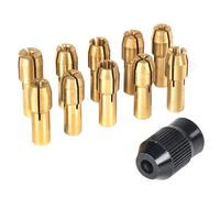 XiBany 11 unids/lote Mini taladro portabrocas de latón for herramienta rotativa 0,5-3,2mm latón y tuerca