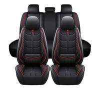 XIBANY Fundas Asientos Coche para Opel/Vauxhall Adam 2013-2019, Cuero PU Confort, Cubreasientos Completo Proteccion Interior Coche Uso Diario, Viaje Familiar,A Black Red