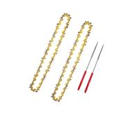 XiBany Nueva minisierra eléctrica de cadena de acero de 6 pulgadas, 1/4 pulgadas; Paso, calibre 0,043 pulgadas, 37 eslabones, juego eléctrico de 4/5 piezas con limas (Color : Gold, Size : 4pcs set)