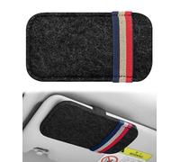 Xibao Soporte Gafas Coche,Accesorios Coche,Porta Gafas para el Interior del Automóvil,Multifuncional Bolsa Anteojos Portátil Suave,Compatible con la Mayoría de Viseras de Coches,Autocaravanas (Negro)