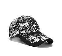XibeiTrade Gorra de béisbol con graffiti, a la moda, personalidad, hip hop, tendencia urbana, pure black, M