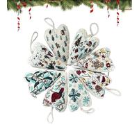 XIBHDN Embroidery Christmas Ornament Kits, Christmas Ornament Embroidery Kit, Diy Heart Shaped Hand Embroidered Christmas Ornament/Ornament Kits (8pcs-Mix)