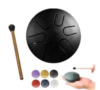 XIBHDN Rain Drum for Outside Garden, Mini Handpan Drum, Steel Tongue Drum Rain Chime Waterproof, Rain Chimes 3 Inch-6 NoteSuitable for Children (Black)