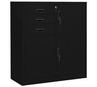 Xichuzi Armario de Oficina, Armario Multiusos, Armario Herramientas, Armario Garaje, Armario Archivador, Armario Estanteria, Armario Taller, de Acero Negro 90x40x102 cm