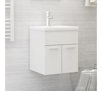 Xichuzi Armario para Lavabo Contrachapada Blanco Brillo 41x38,5x46 cm, Mueble de Baño Bajo