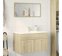Xichuzi Armario para Lavabo contrachapada Color Roble 80x38,5x46 cm, Armario Baño, Mueble Bajo Lavabo, Mueble Baño, Muebles para Lavabo - 856209
