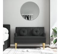 Xichuzi Banco con Cojines Tela Negro 113x64,5x75,5 cm, Banco Recibidor, Banco Comedor, Bancos para Cocina, Banco Vestuario, Mueble Camper - 372132